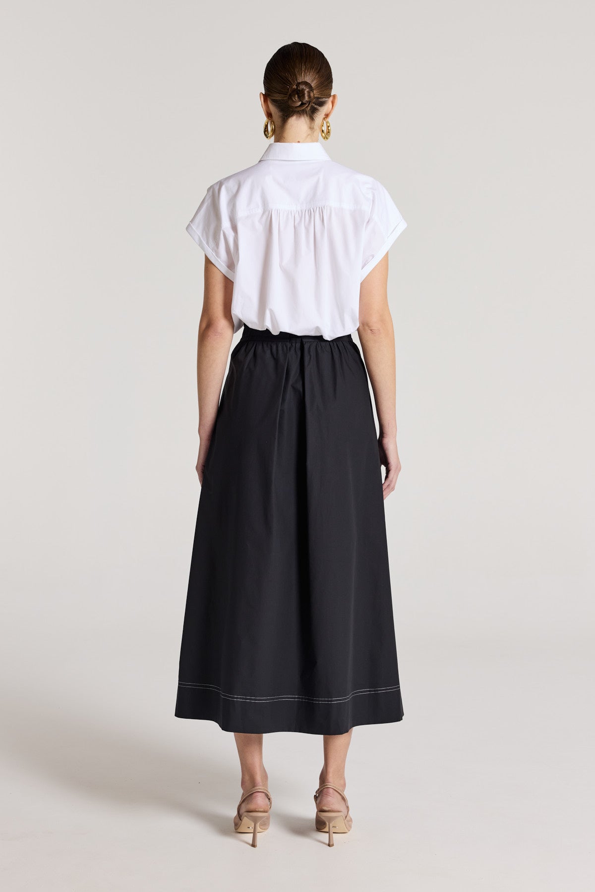 Belle Crop Shirt - White-Perri Cutten