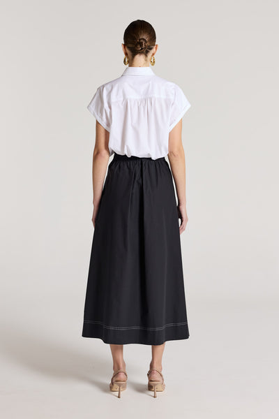Belle Crop Shirt - White-Perri Cutten