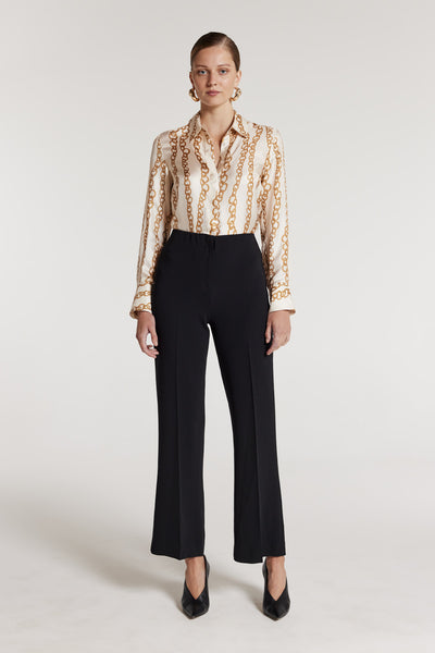 Chain Silk Shirt - Ivory/Gold-Perri Cutten