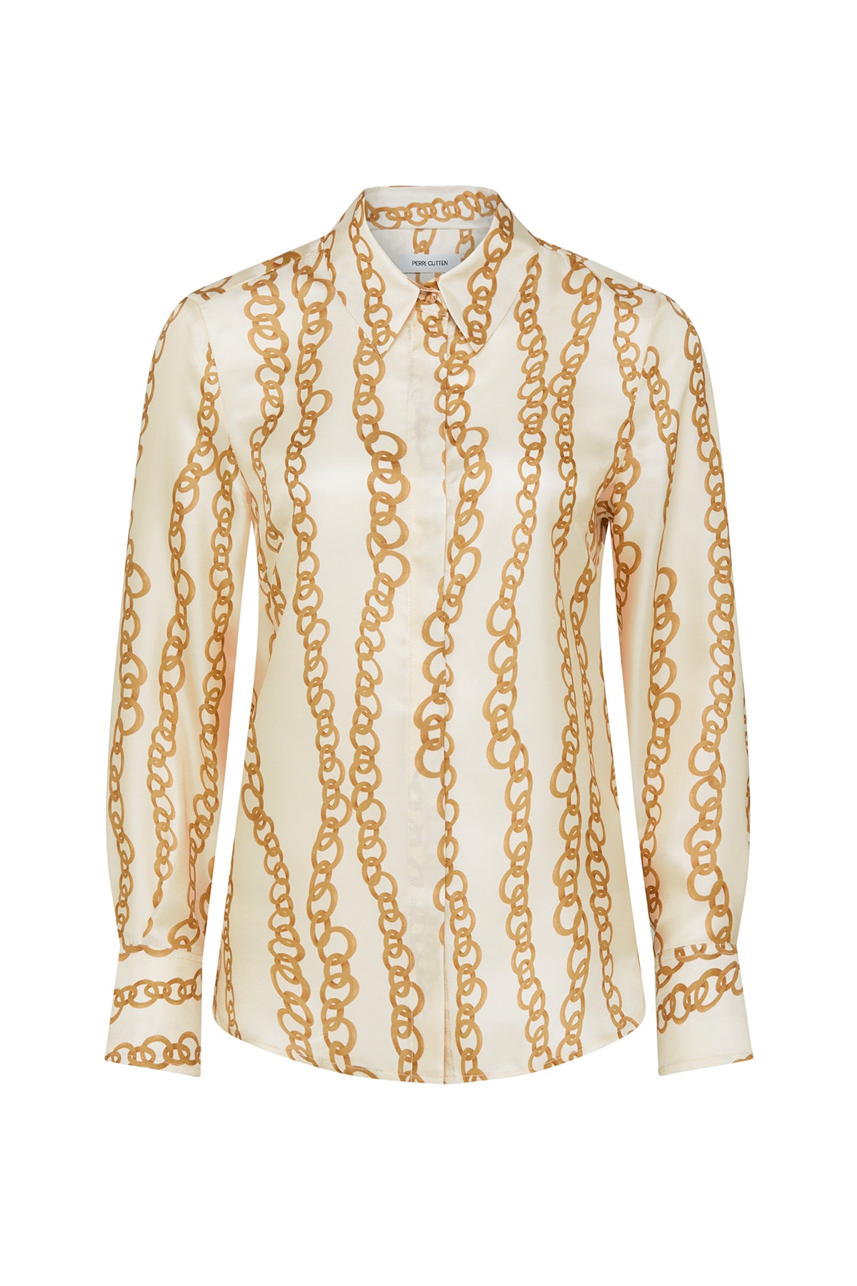 Chain Silk Shirt - Ivory/Gold-Perri Cutten