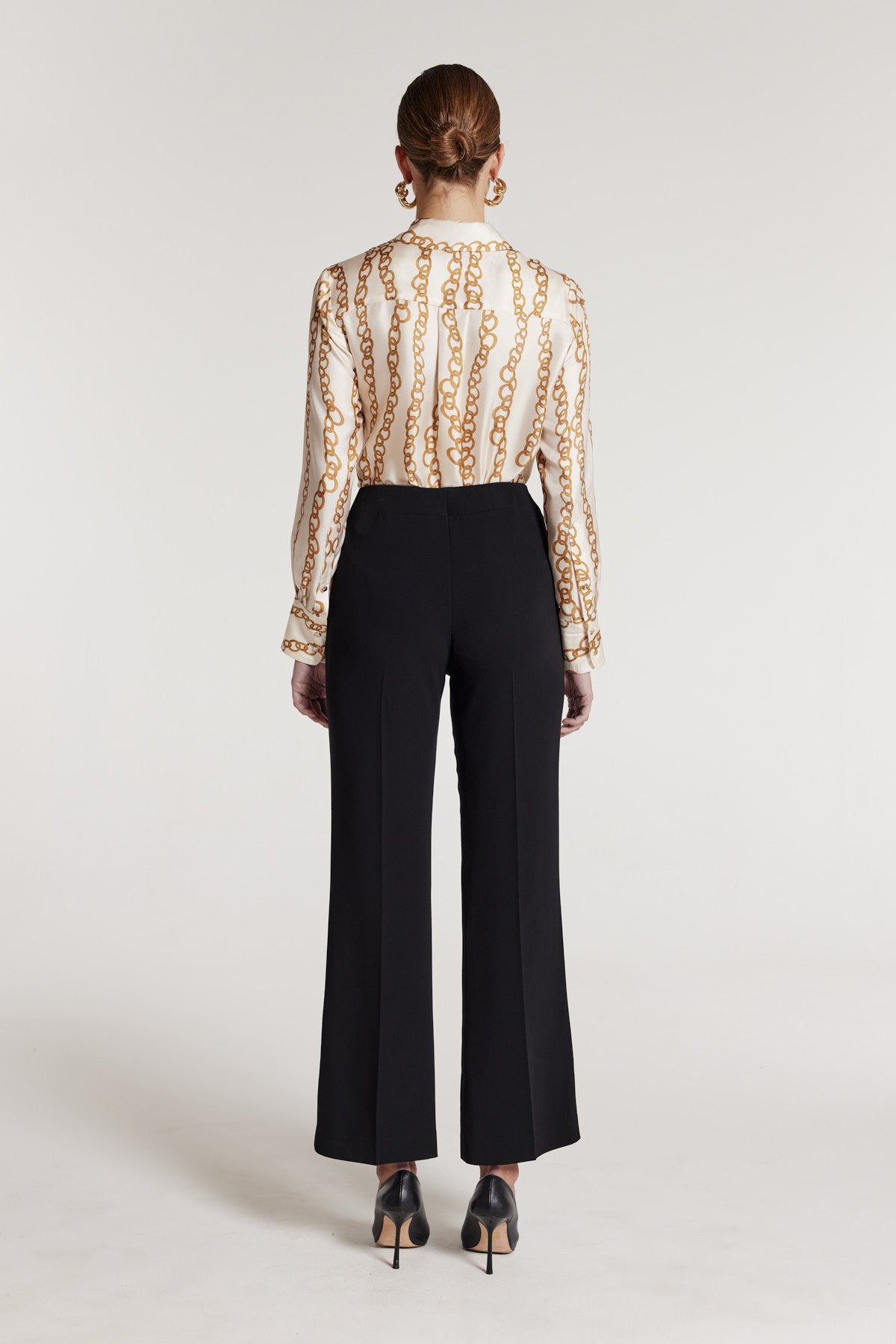 Chain Silk Shirt - Ivory/Gold-Perri Cutten