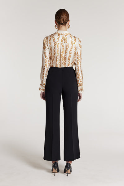 Chain Silk Shirt - Ivory/Gold-Perri Cutten