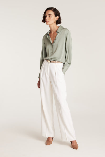 Signature Silk Shirt - Soft Green-Perri Cutten