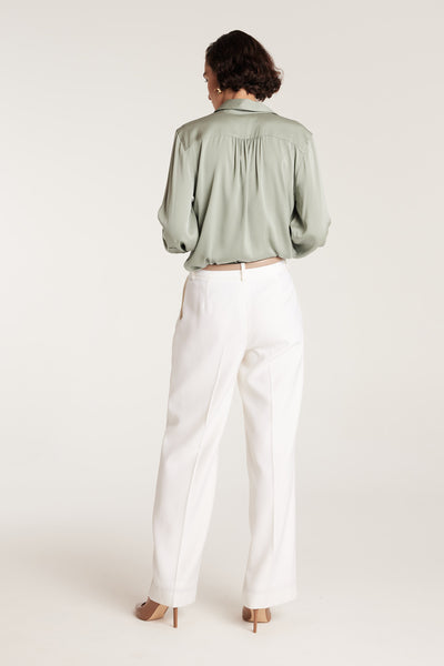 Signature Silk Shirt - Soft Green-Perri Cutten