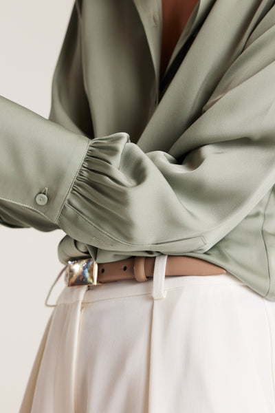 Signature Silk Shirt - Soft Green-Perri Cutten