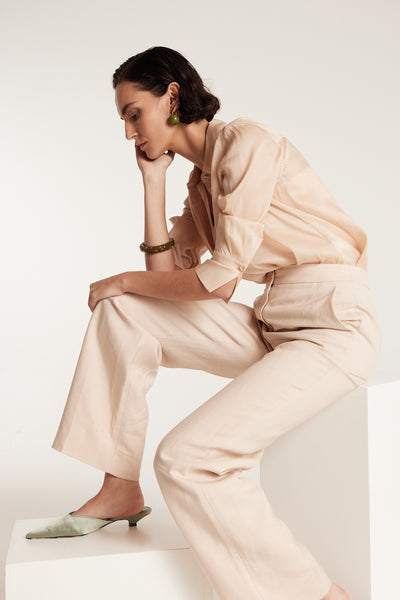Silk Organza Shirt - Dark Gold-Perri Cutten