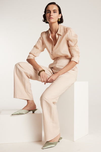 Silk Organza Shirt - Dark Gold-Perri Cutten