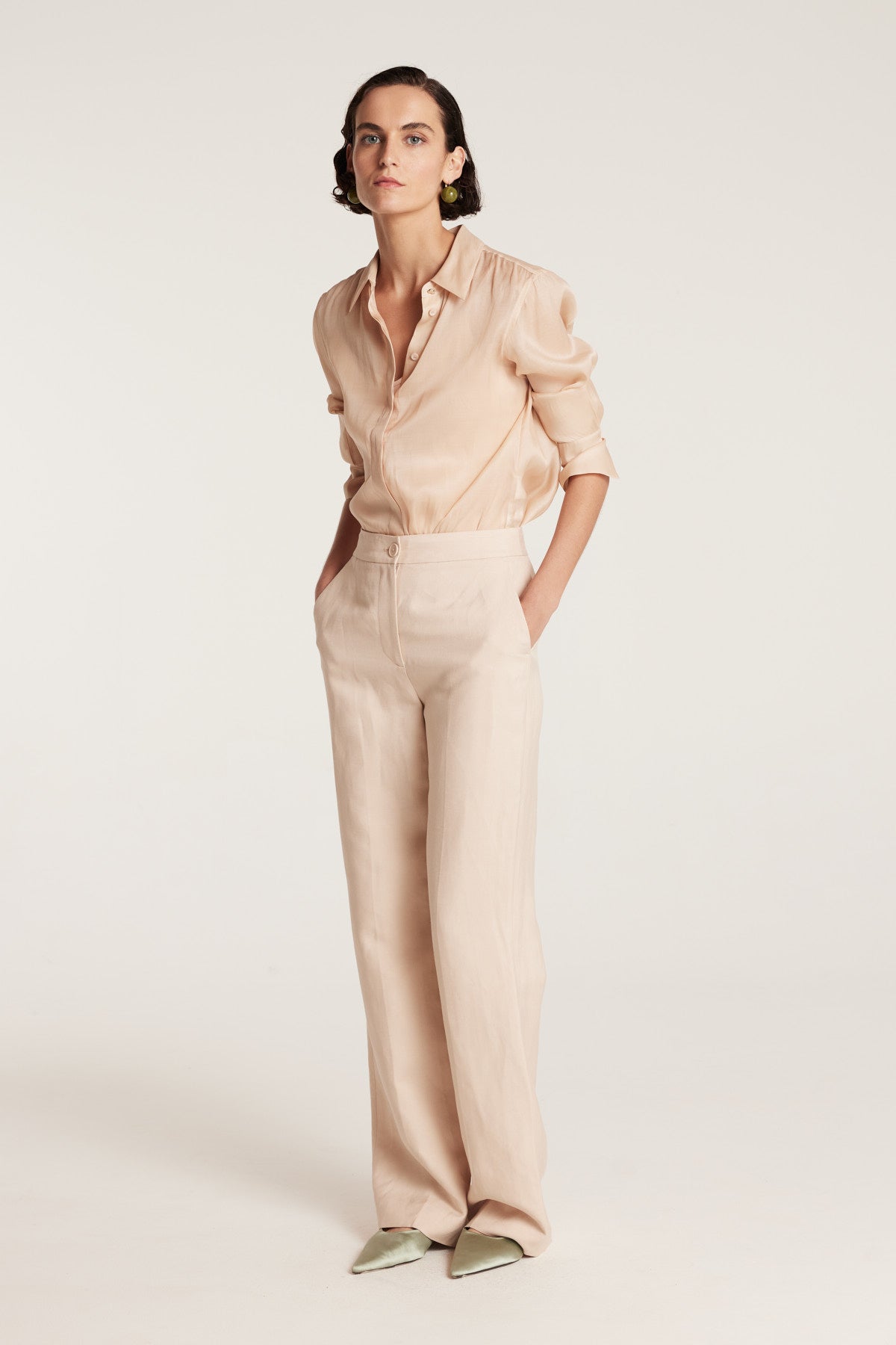 Silk Organza Shirt - Dark Gold-Perri Cutten