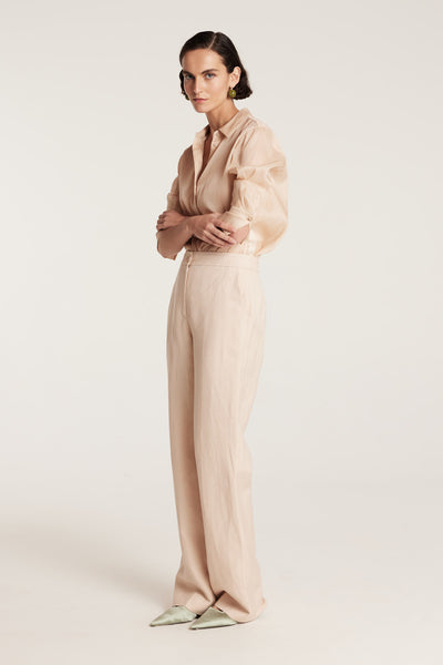 Silk Organza Shirt - Dark Gold-Perri Cutten