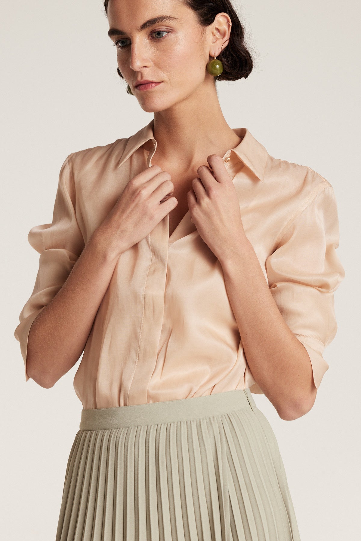 Silk Organza Shirt - Dark Gold-Perri Cutten