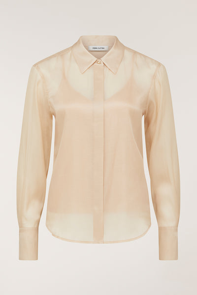 Silk Organza Shirt - Dark Gold-Perri Cutten