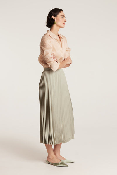 Silk Organza Shirt - Dark Gold-Perri Cutten