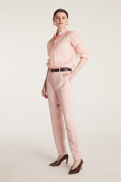 Silk Organza Shirt - Pale Pink-Perri Cutten