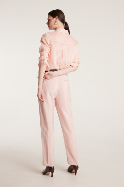 Silk Organza Shirt - Pale Pink-Perri Cutten