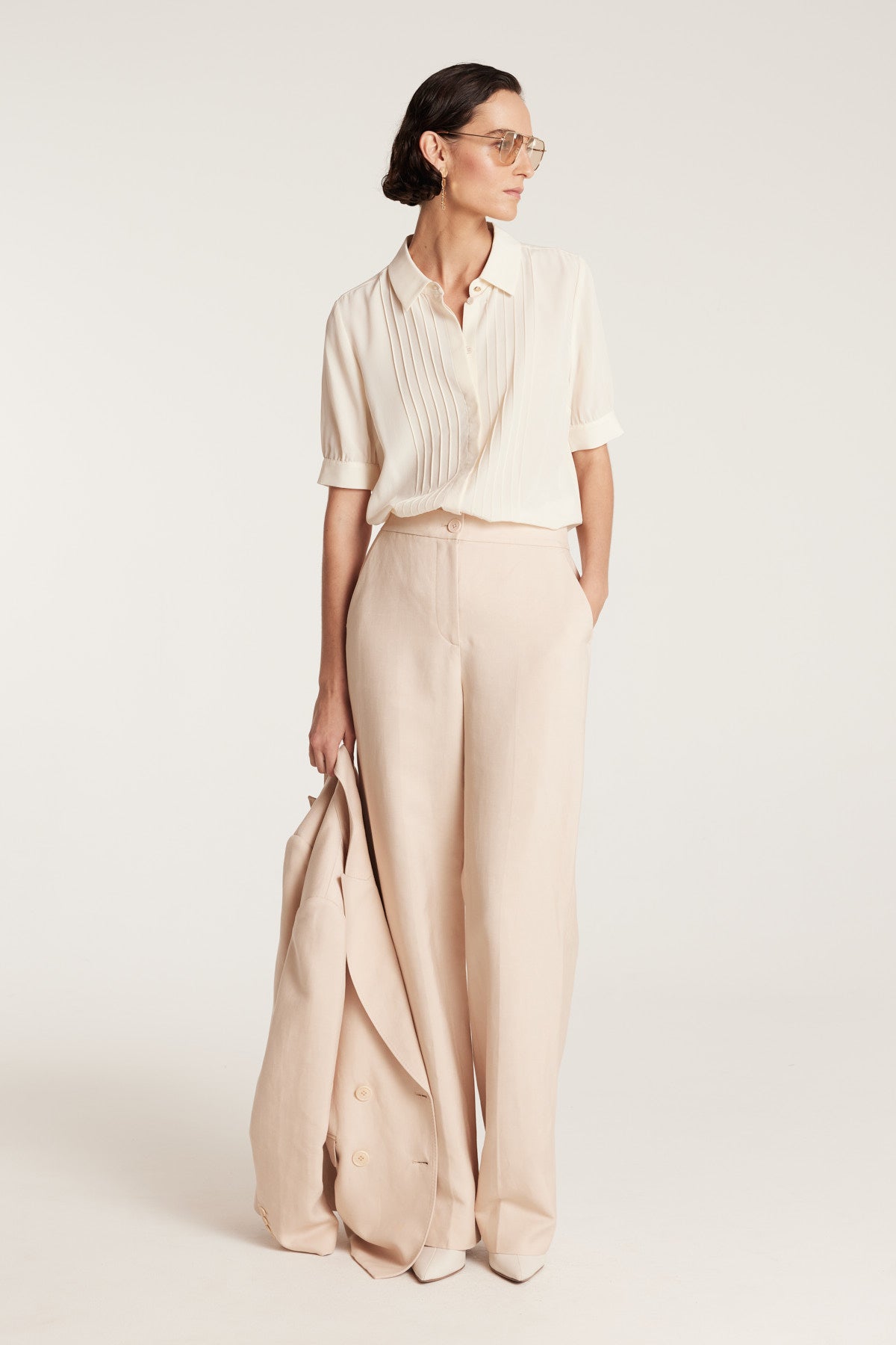 Silk Ss Shirt - Cream-Perri Cutten