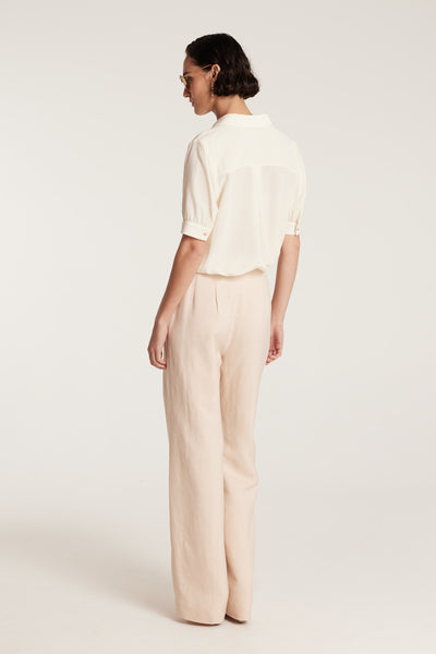 Silk Ss Shirt - Cream-Perri Cutten