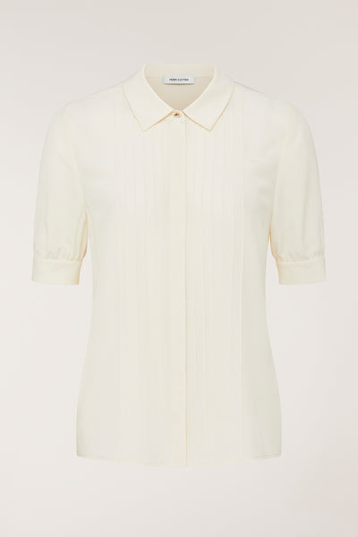 Silk Ss Shirt - Cream-Perri Cutten