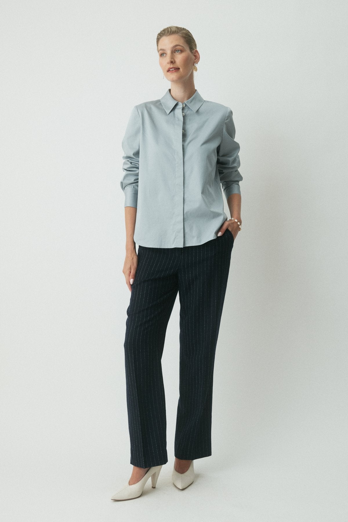 Emmery Cotton Shirt - Soft Grey