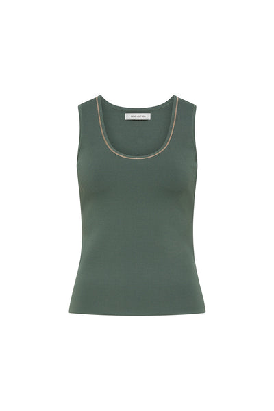 Tori Crepe Knit Tank - Muted Green-Perri Cutten