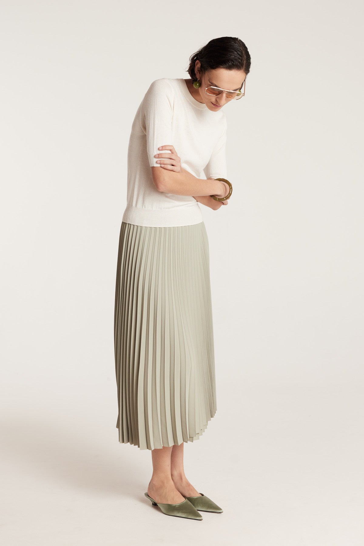 Silk Cashmere Knit Top - Ivory-Perri Cutten