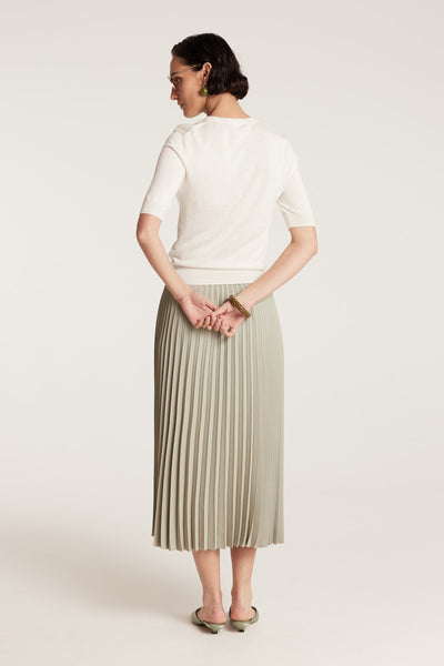 Silk Cashmere Knit Top - Ivory-Perri Cutten