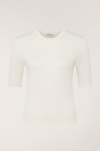Silk Cashmere Knit Top - Ivory-Perri Cutten
