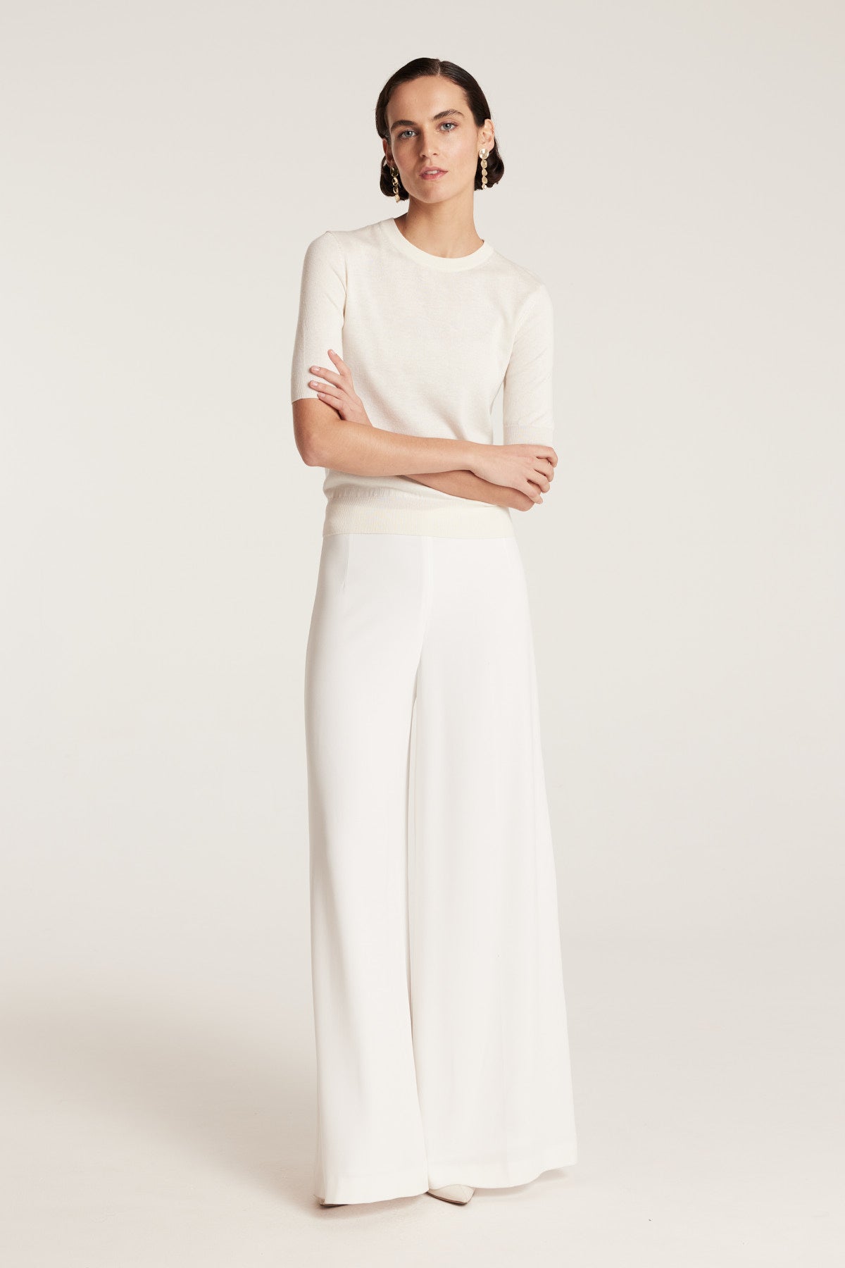 Silk Cashmere Knit Top - Ivory-Perri Cutten