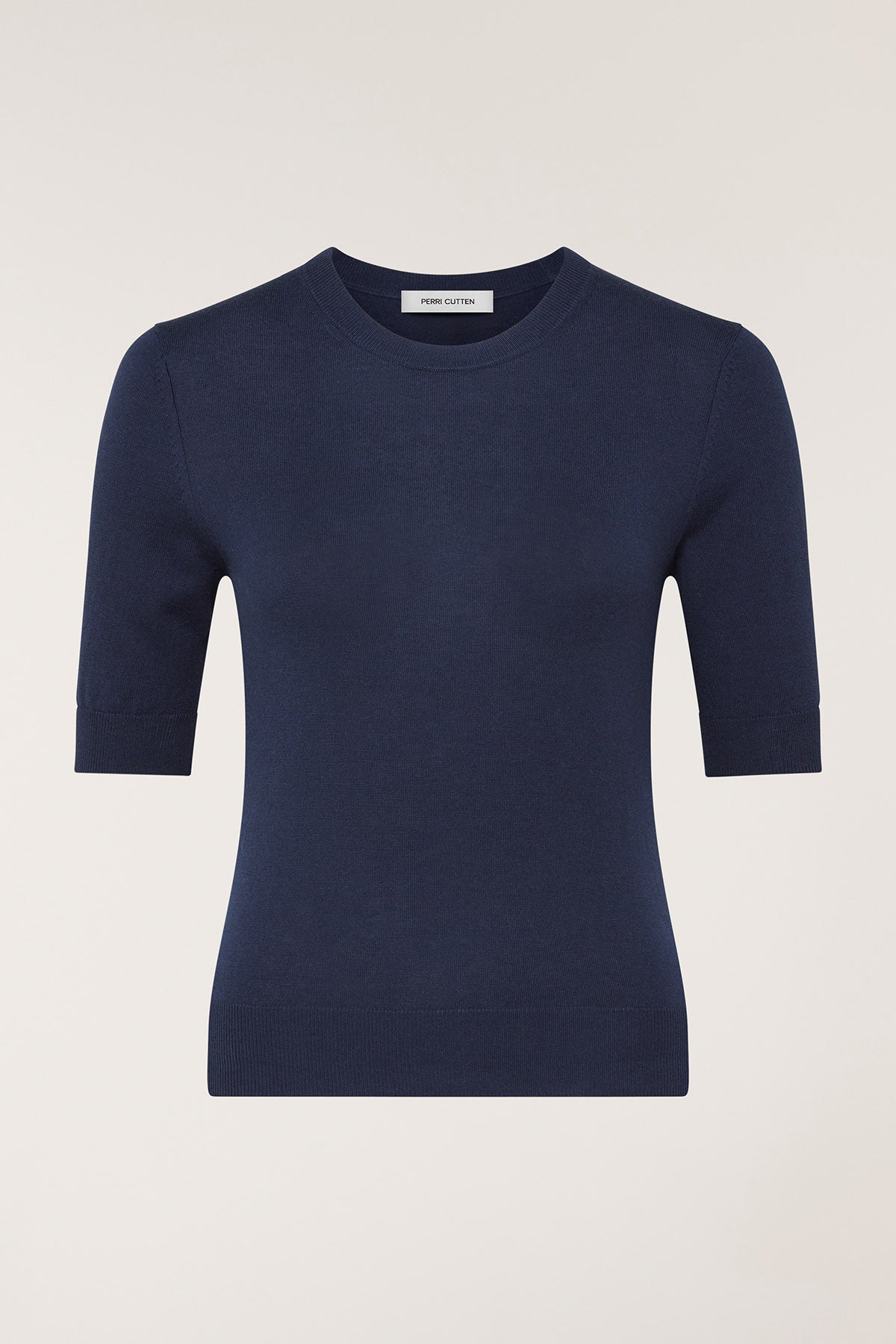 Silk Cashmere Knit Top - Navy-Perri Cutten
