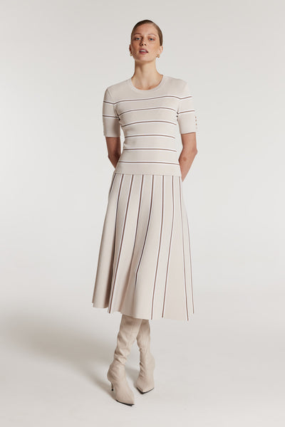 Gabriela Knit Top - Oyster/Spice-Perri Cutten