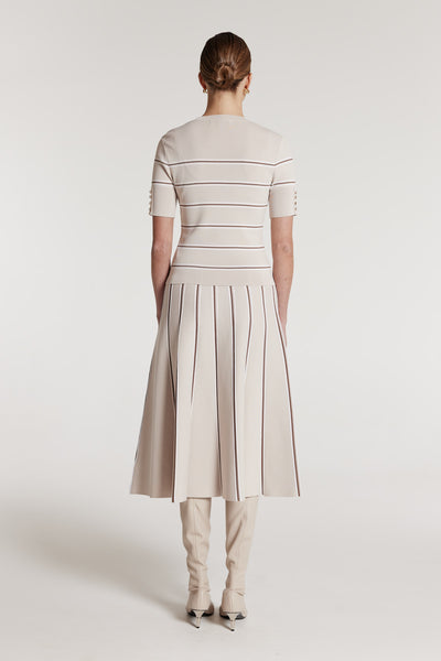 Gabriela Knit Top - Oyster/Spice-Perri Cutten