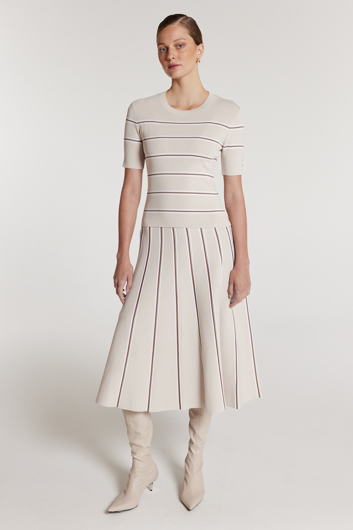 Gabriela Knit Top - Oyster/Spice-Perri Cutten