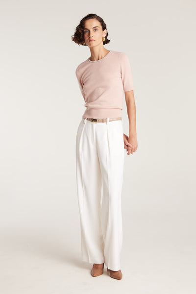 Beaded Cashmere Top - Blush-Perri Cutten