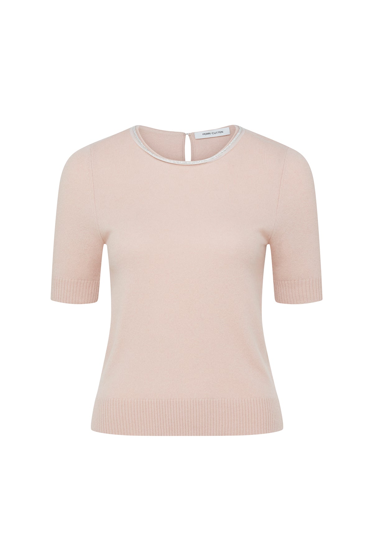 Beaded Cashmere Top - Blush-Perri Cutten
