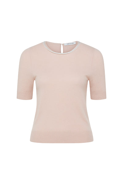 Beaded Cashmere Top - Blush-Perri Cutten