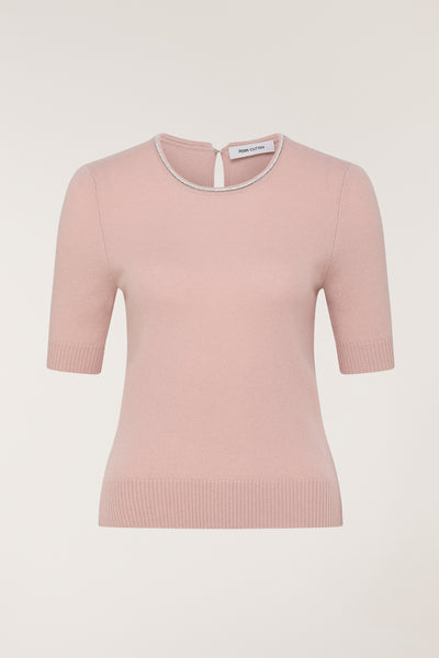 Beaded Cashmere Top - Blush-Perri Cutten