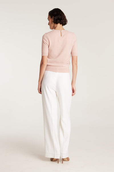 Beaded Cashmere Top - Blush-Perri Cutten