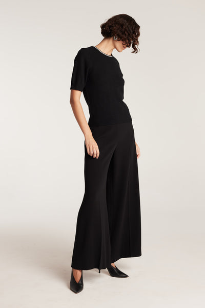 Beaded Cashmere Top - Black-Perri Cutten