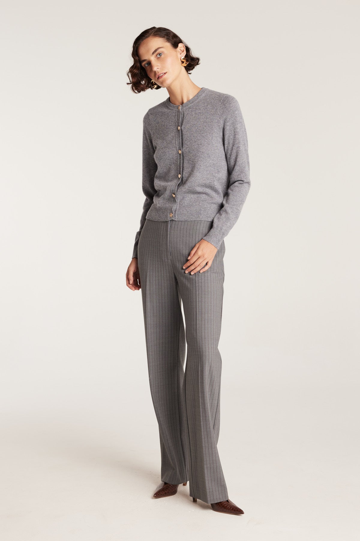 Eva Cashmere Cardigan - Charcoal-Perri Cutten