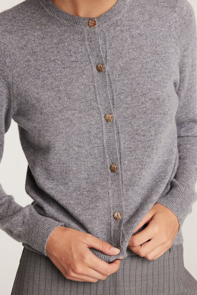 Eva Cashmere Cardigan - Charcoal-Perri Cutten