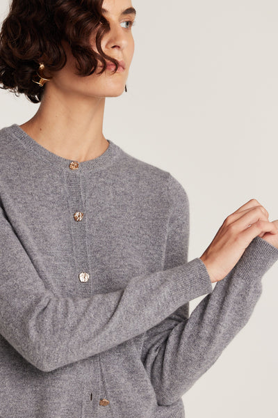 Eva Cashmere Cardigan - Charcoal-Perri Cutten