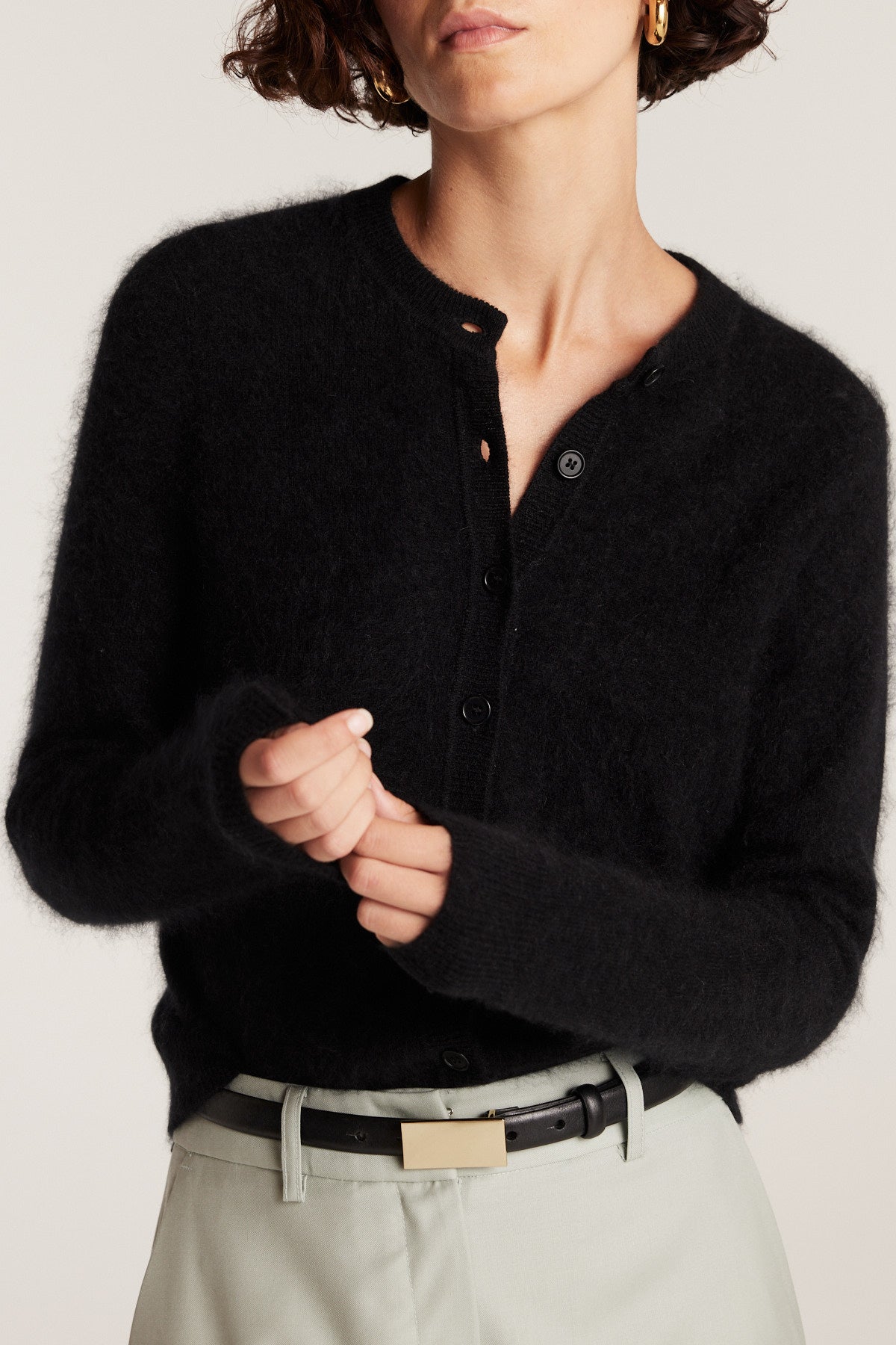 Lux Cashmere Cardigan - Black-Perri Cutten