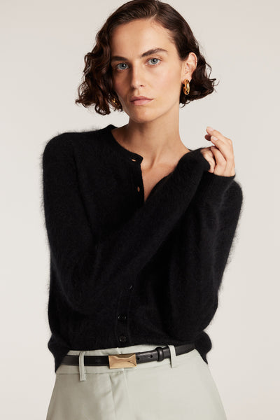Lux Cashmere Cardigan - Black-Perri Cutten
