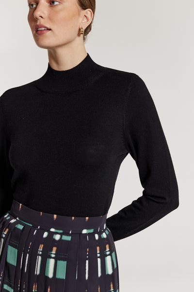 Merino Wool Jumper - Black-Perri Cutten