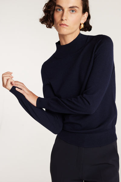 Merino Wool Jumper - Navy-Perri Cutten