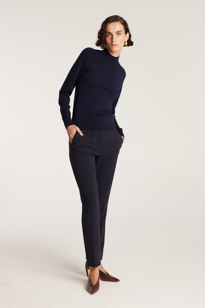 Merino Wool Jumper - Navy-Perri Cutten