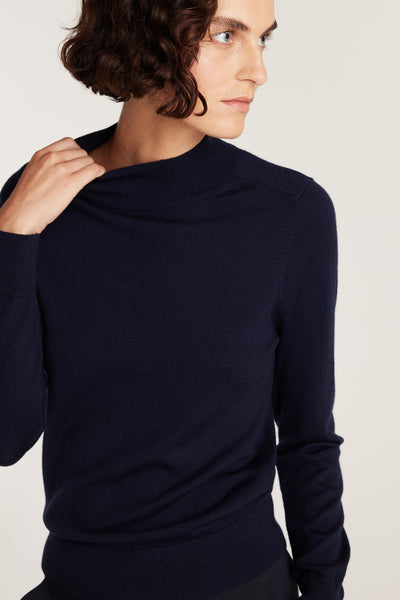 Merino Wool Jumper - Navy-Perri Cutten