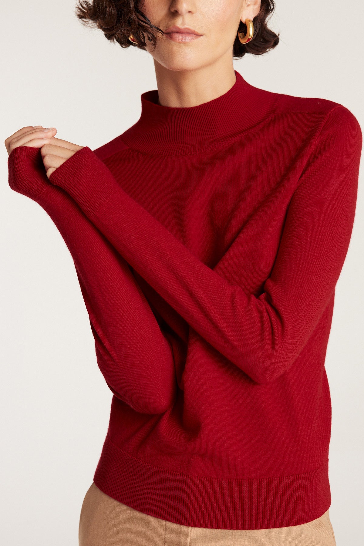 Merino Wool Jumper - Red-Perri Cutten