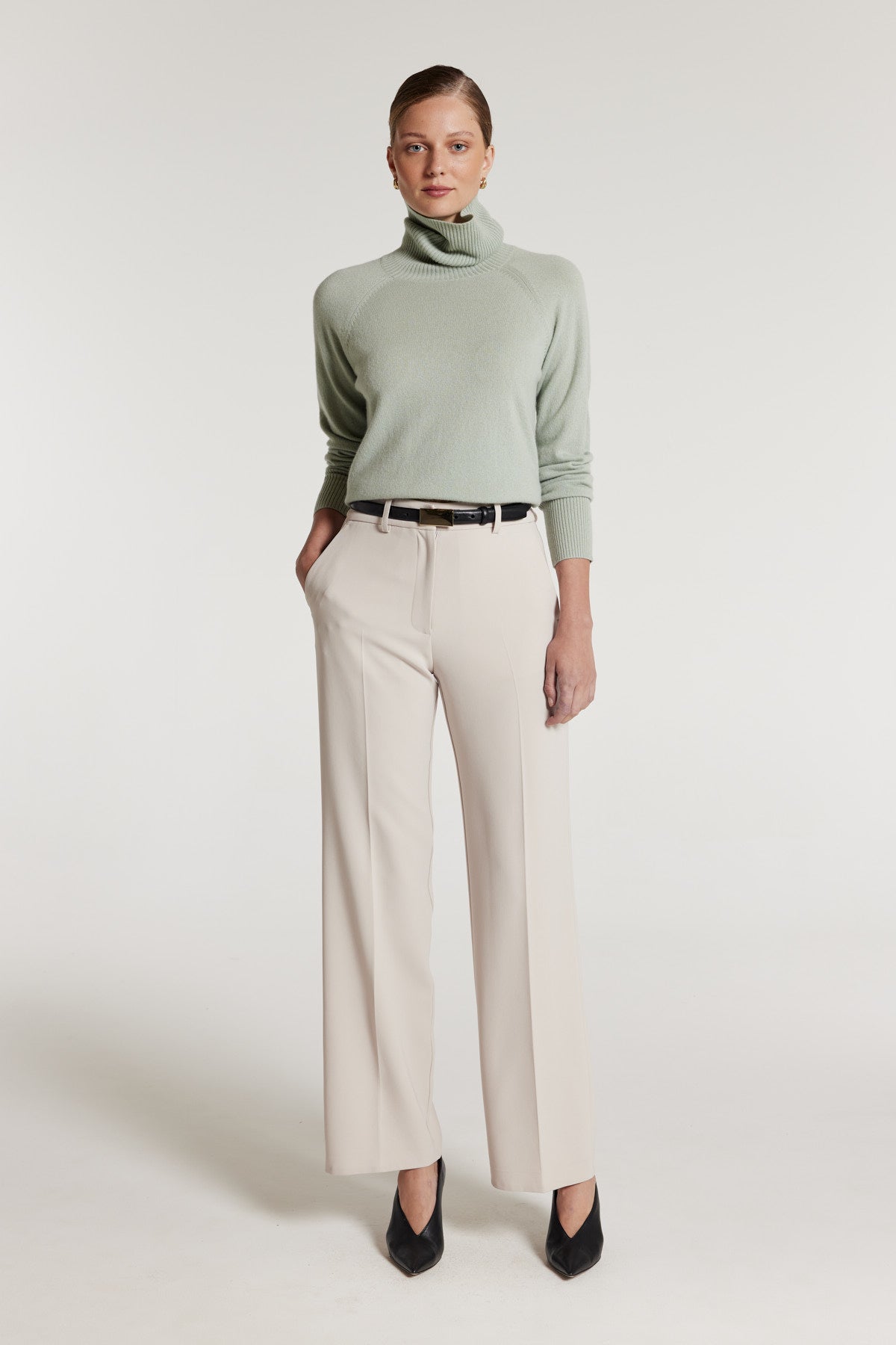 Carter Cashmere Jumper - Sage-Perri Cutten