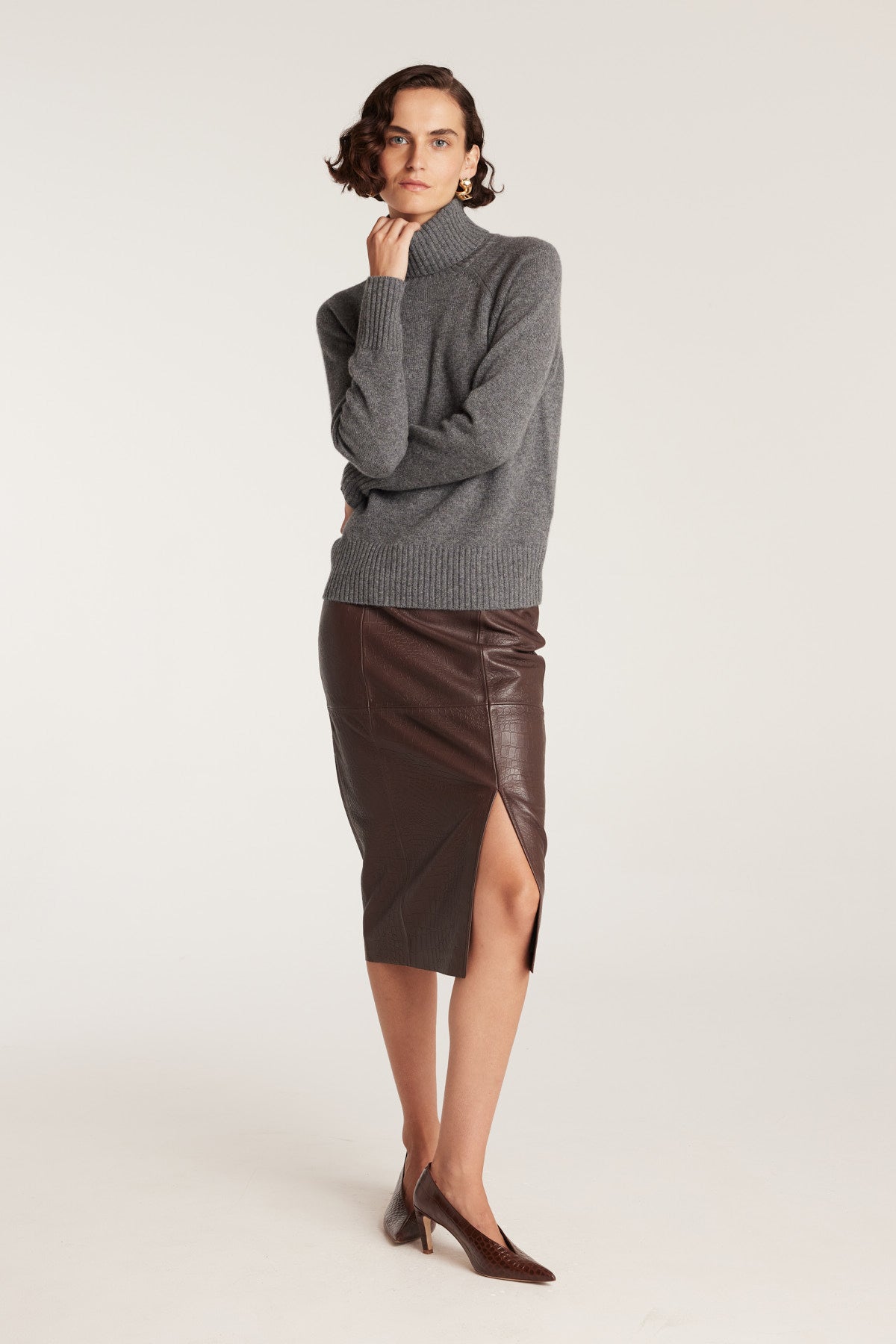 Cashmere Jumper - Charcoal-Perri Cutten
