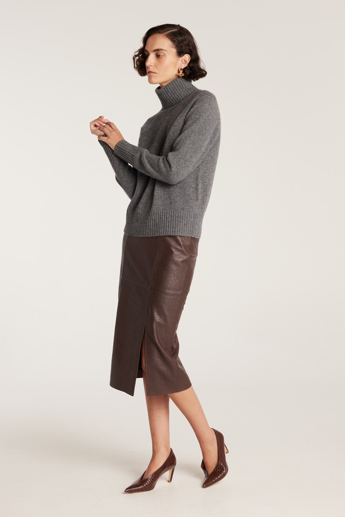 Cashmere Jumper - Charcoal-Perri Cutten